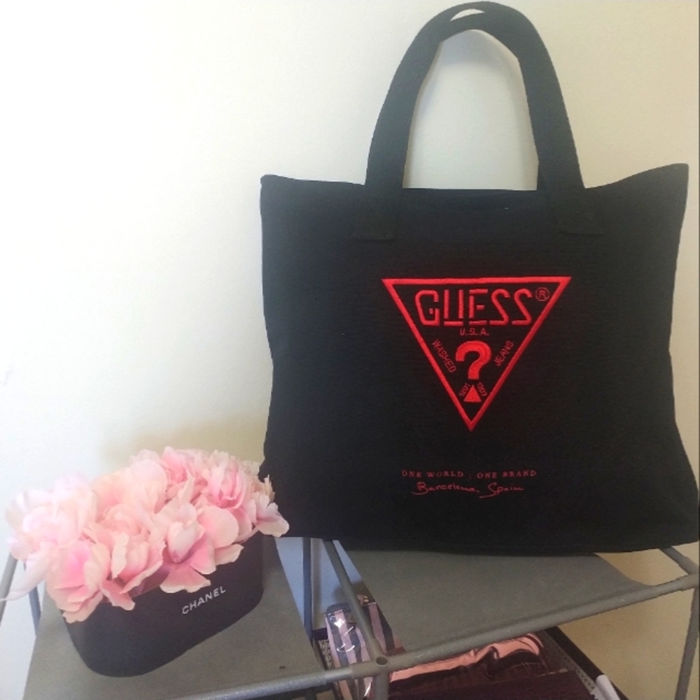 Guess 35 Anniversary Barcelona Canvas Tote